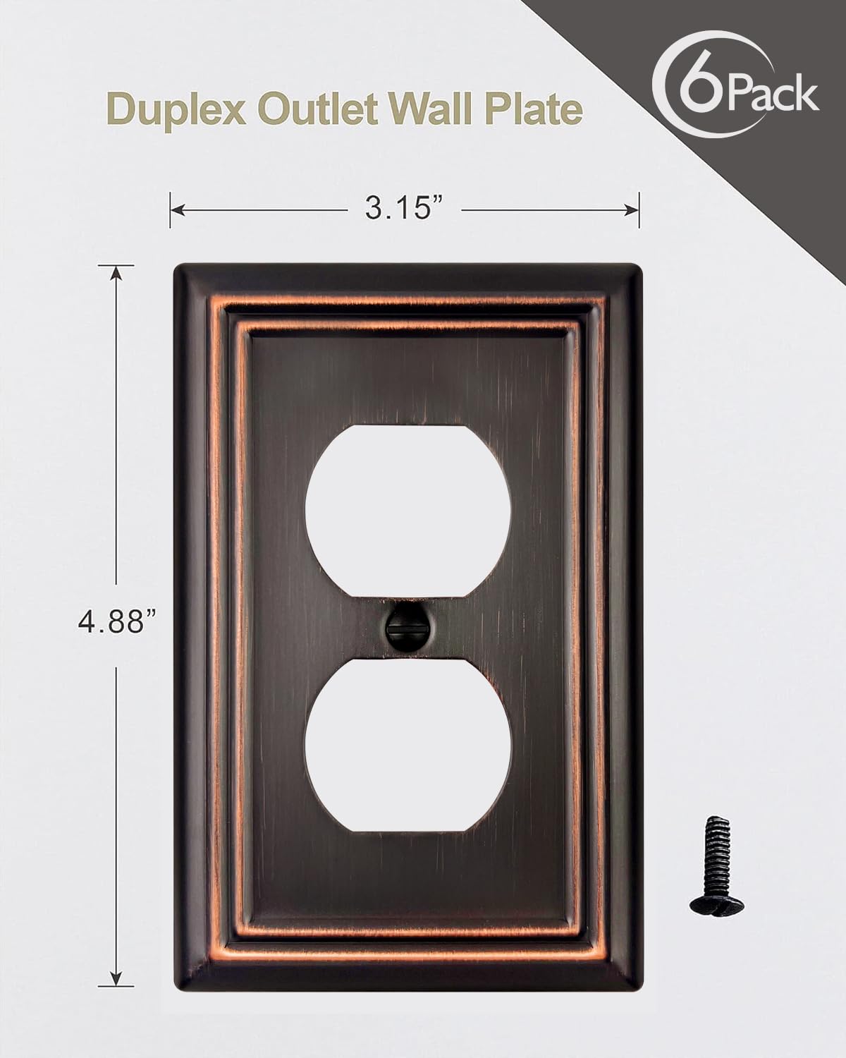 ZILLSEA duplex wall plate midsize 3-15x4-88 for standard outlets.