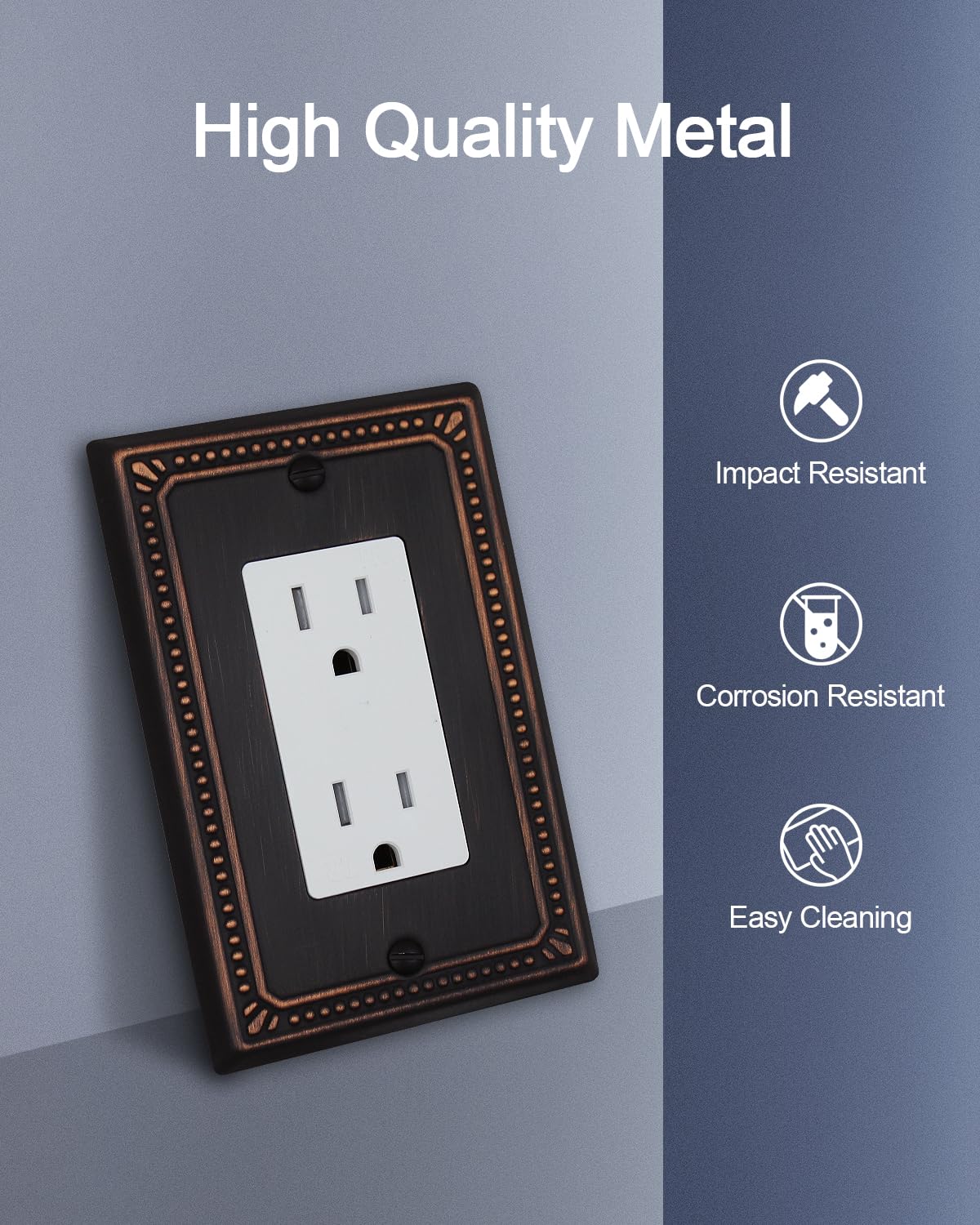 ZILLSEA GFCI outlet cover in aged bronze finish