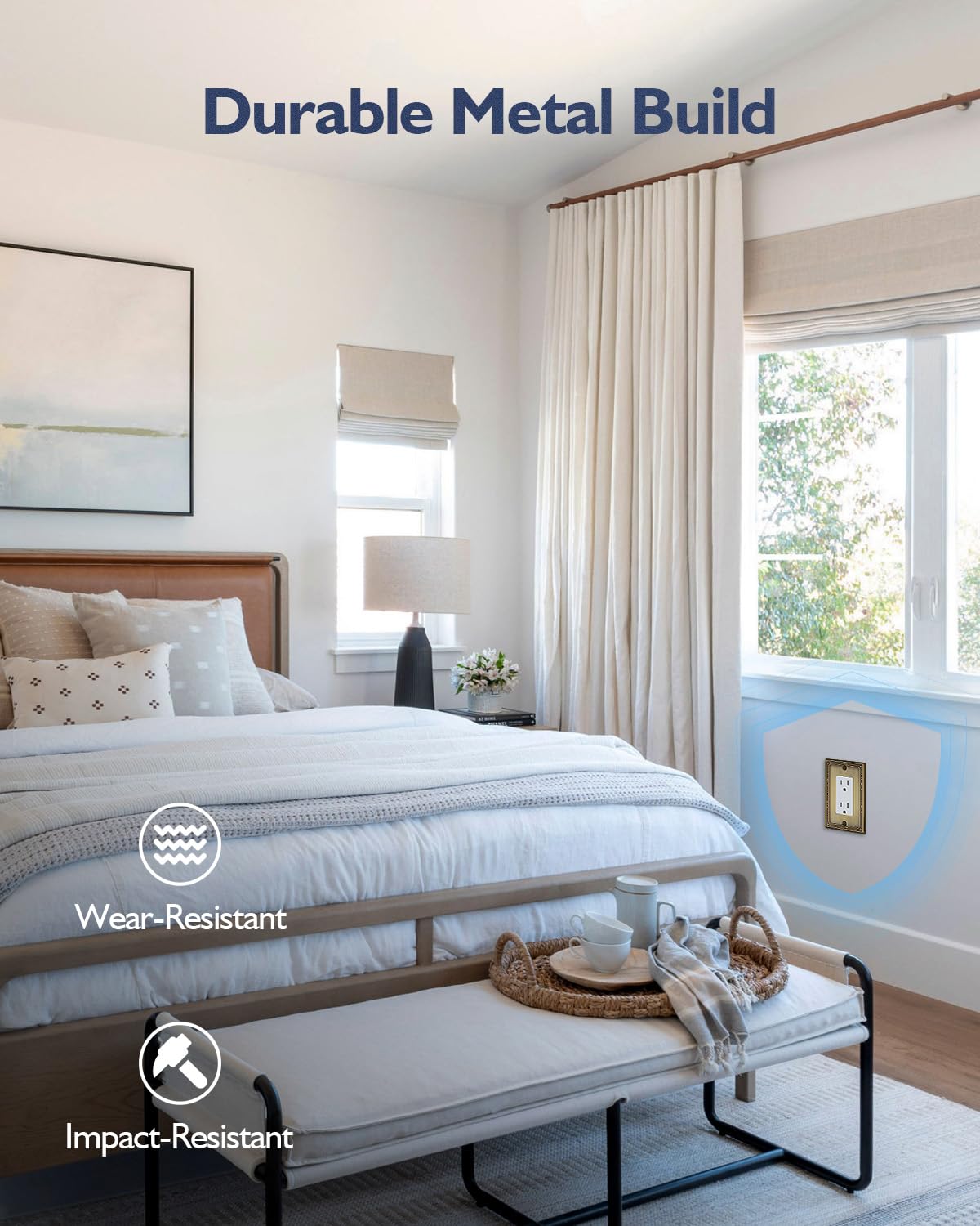 ZILLSEA midsize wall plate compatible with dimmers and switches.
