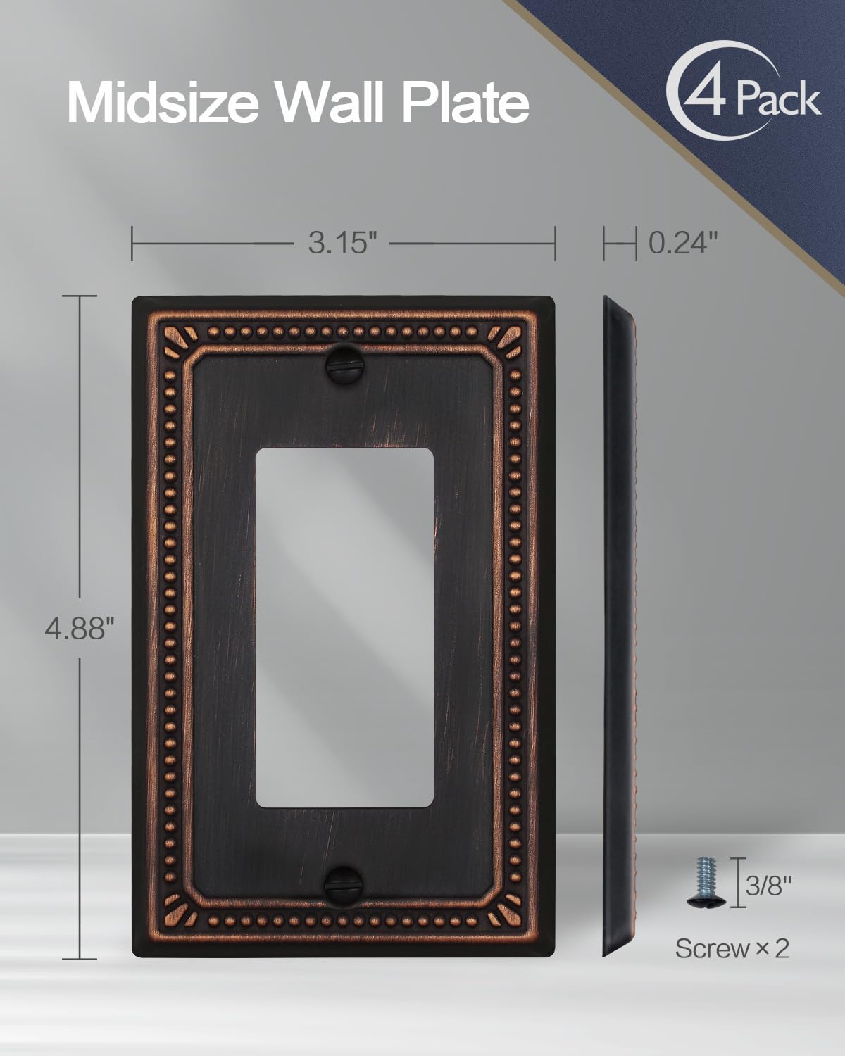 ZILLSEA midsize switch plate for easy screwdriver installation