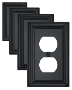 ZILLSEA black outlet cover front view enhances modern interiors.