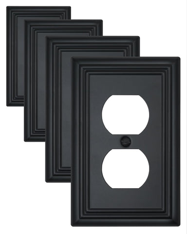 ZILLSEA black outlet cover front view enhances modern interiors.