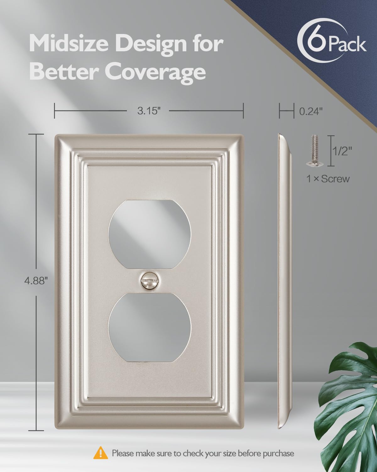 Satin nickel finish pairs with stainless fixtures for contemporary spaces.