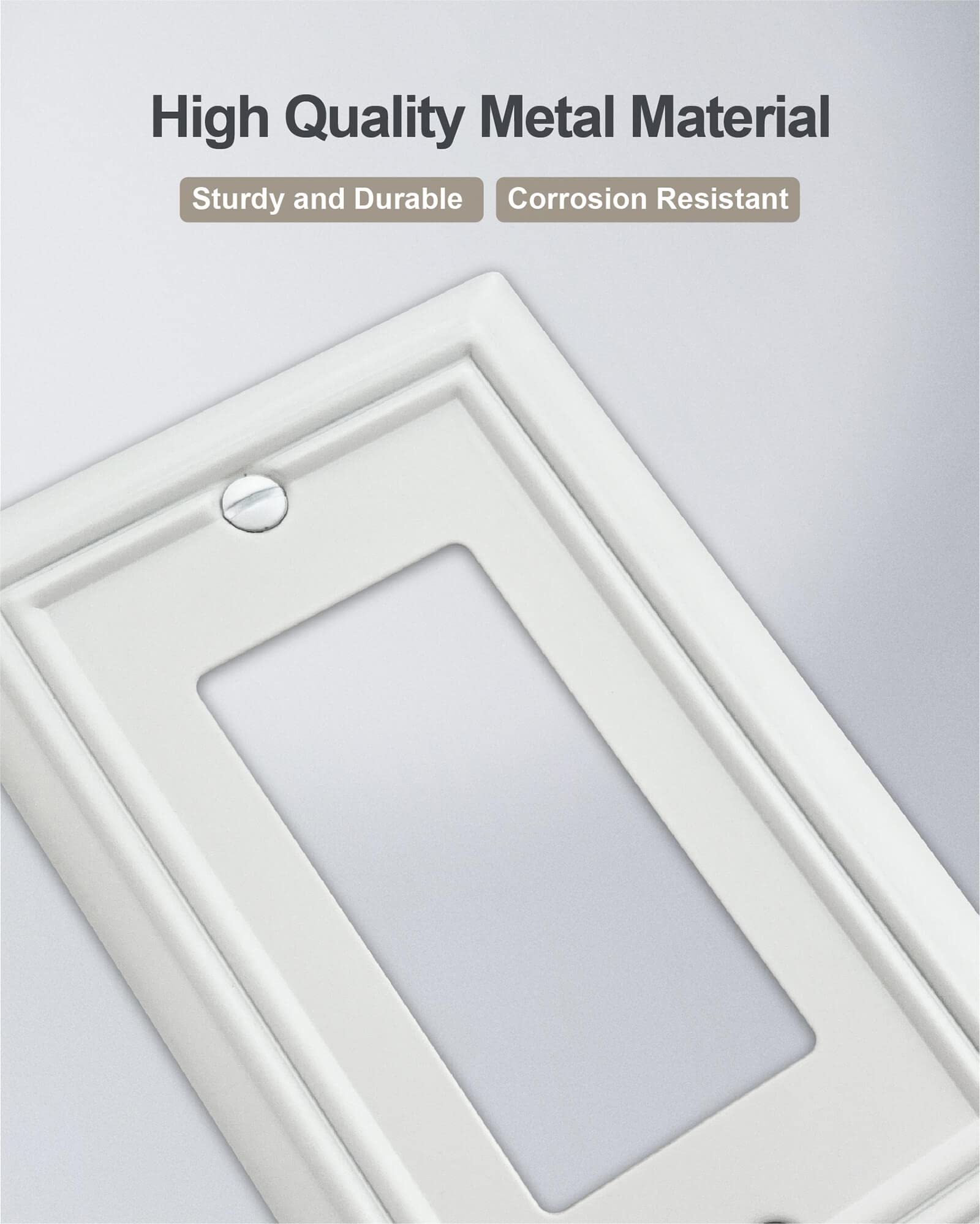 ZILLSEA metal wall plate for GFCI outlet delivers durable protection and neat appearance.