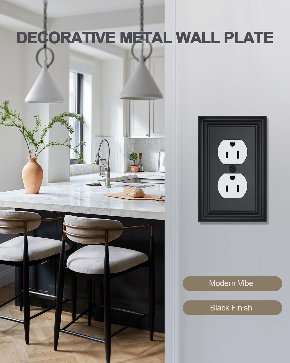 ZILLSEA wall plate with screws included for quick installation.