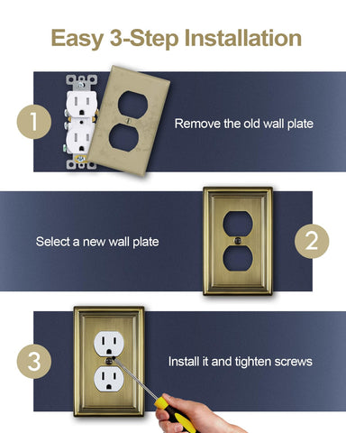 ZILLSEA universal wall plate – fits duplex outlets and switches.