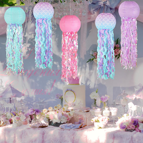 zilue jellyfish lanterns feature hanging hooks for easy ceiling display