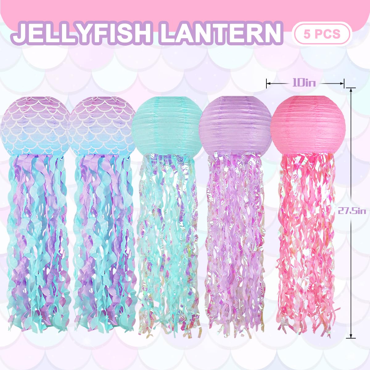 zilue mermaid jellyfish lanterns blue create poolside party ambiance