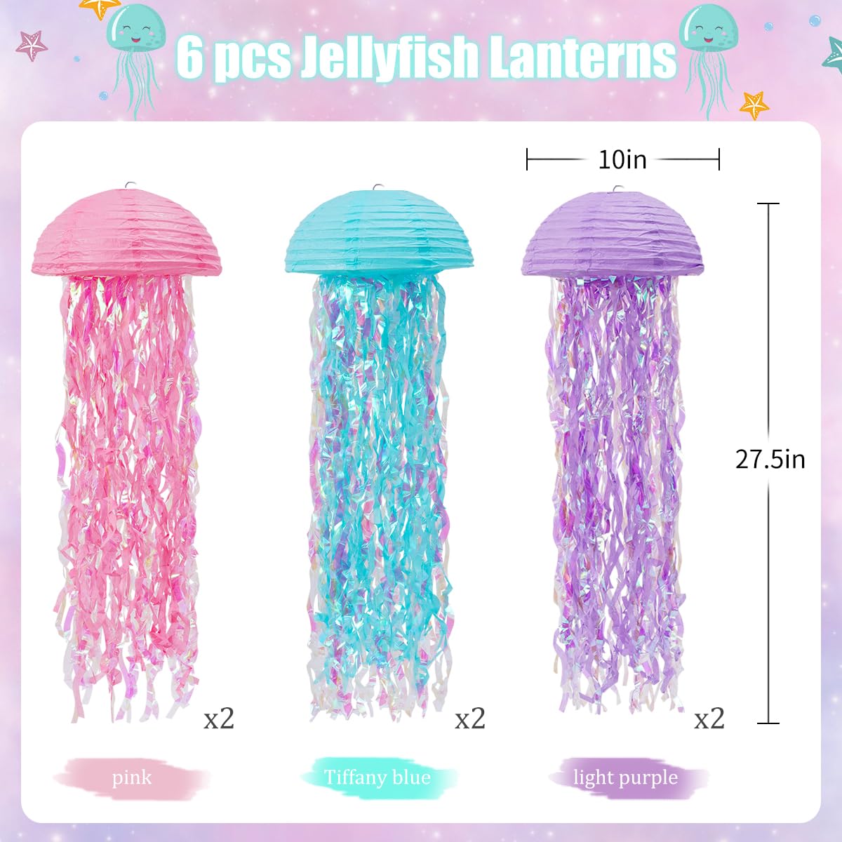 Zilue blue jellyfish lantern adds ocean-themed lighting for parties