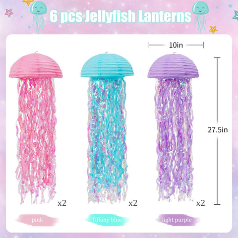 Zilue blue jellyfish lantern adds ocean-themed lighting for parties