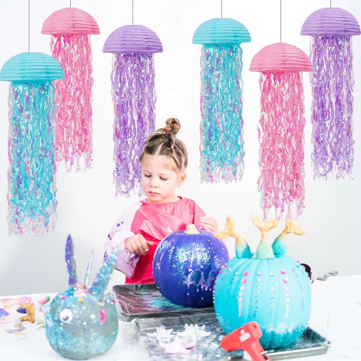 Zilue lavender jellyfish lantern creates whimsical ambience for baby showers