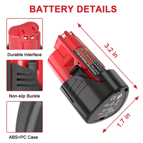 Close-up of Ziment 3.0Ah M12 battery cell