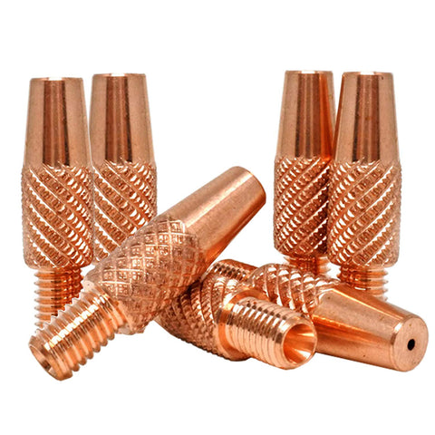 Zinger tips showing compatibility with Miller and Hobart spoolguns for MIG welding.