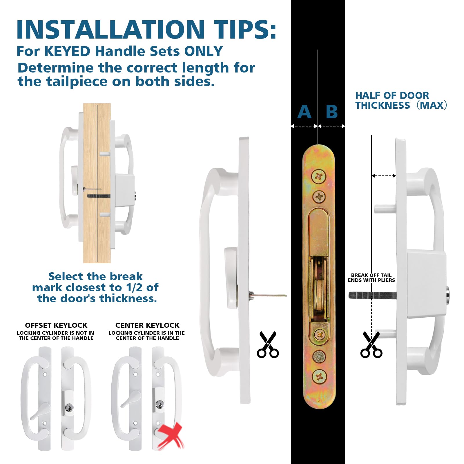 Zinkitool non-handed design enables flexible installation on either door side.