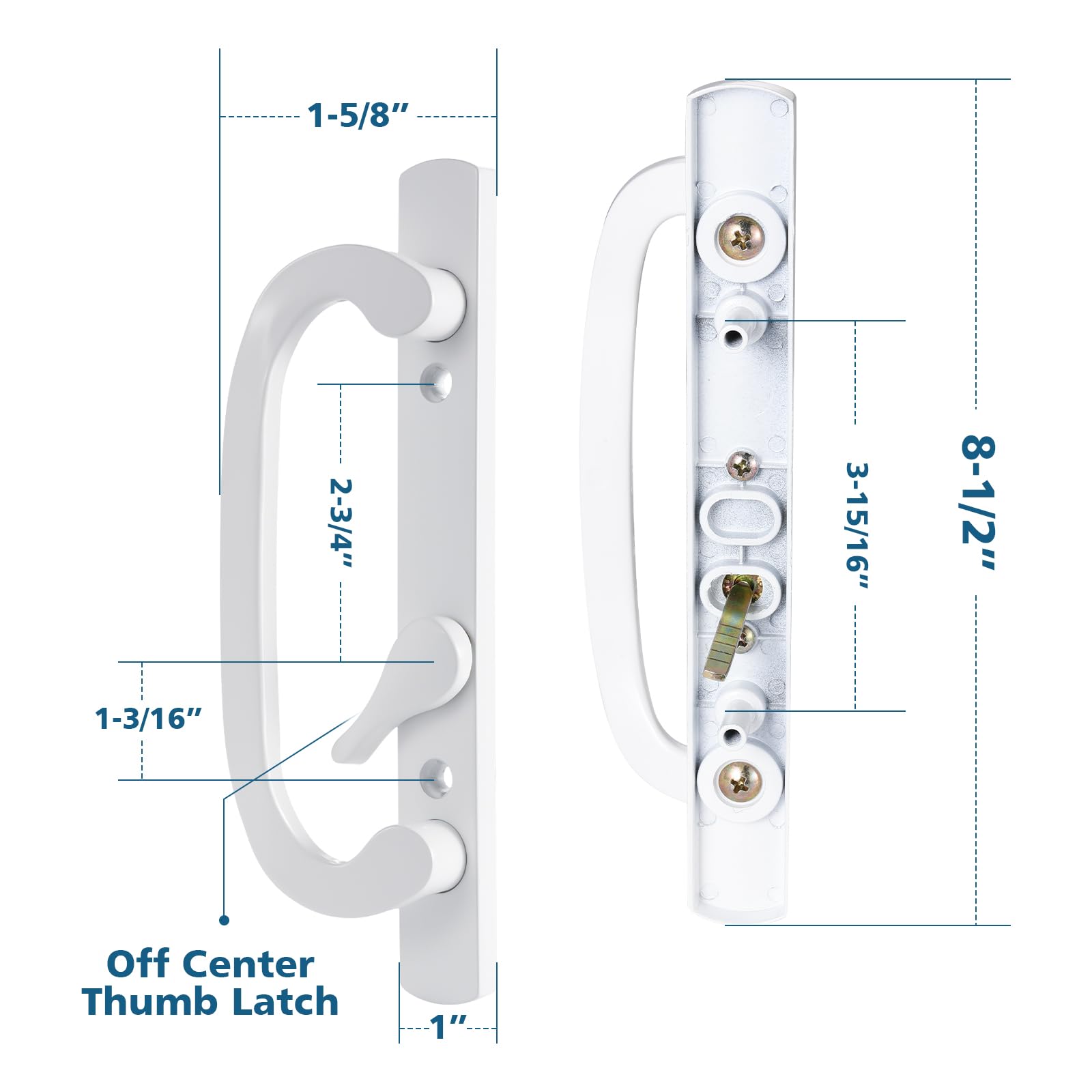 Zinkitool offset thumbturn included for easy operation and locking.