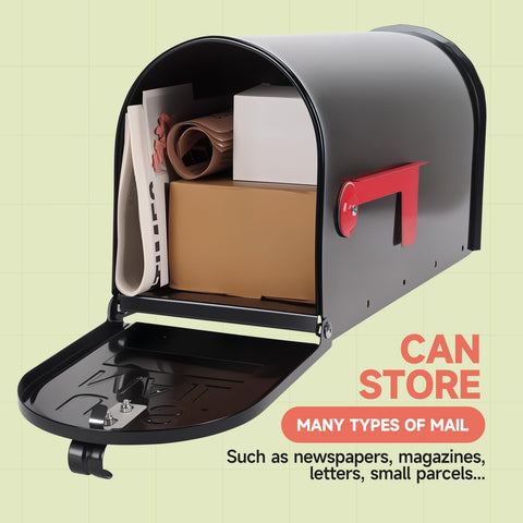Zinovo galvanized steel mailbox, weatherproof and rust-proof for outdoor durability.