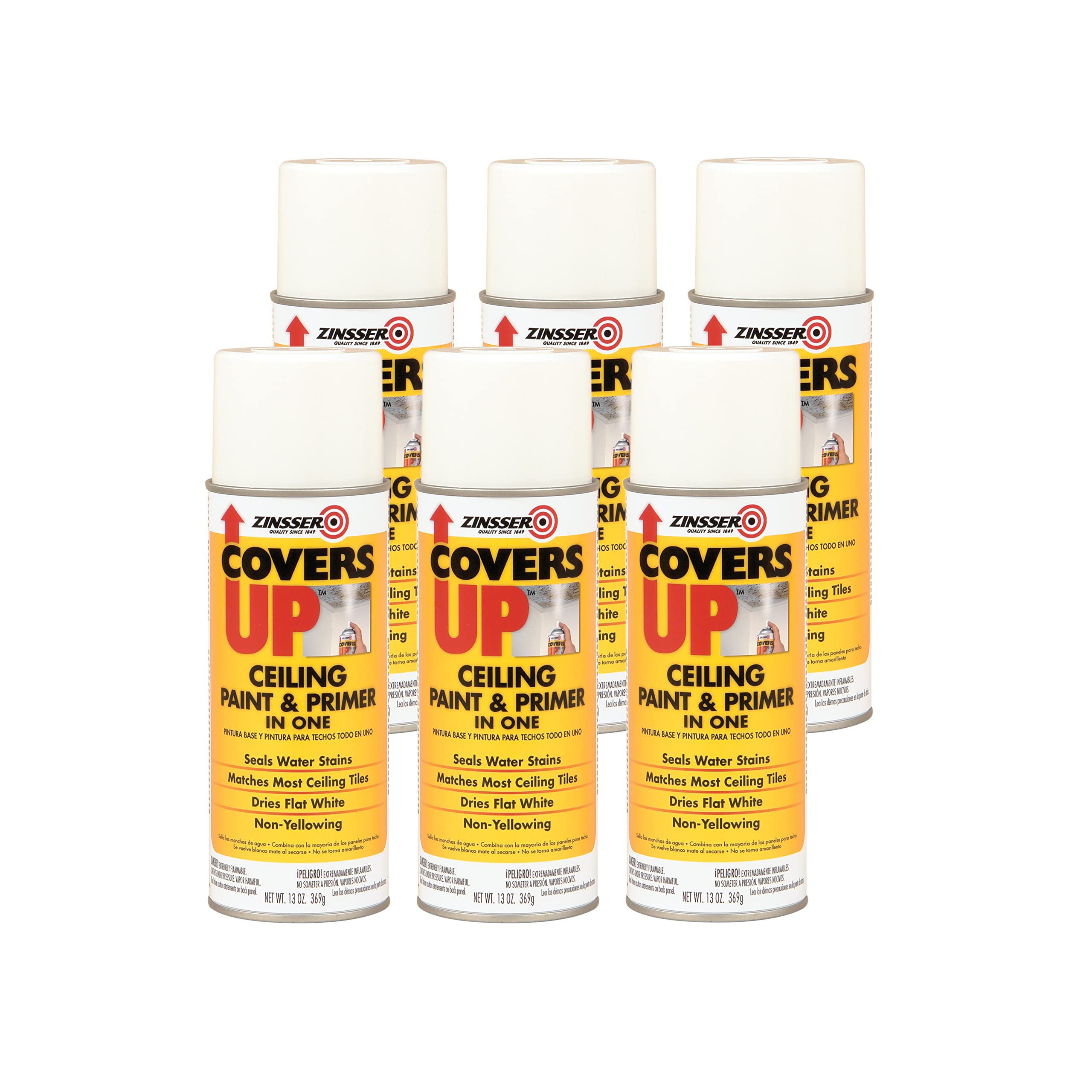 Zinsser 3688 white ceiling paint aerosol for quick interior ceiling coverage