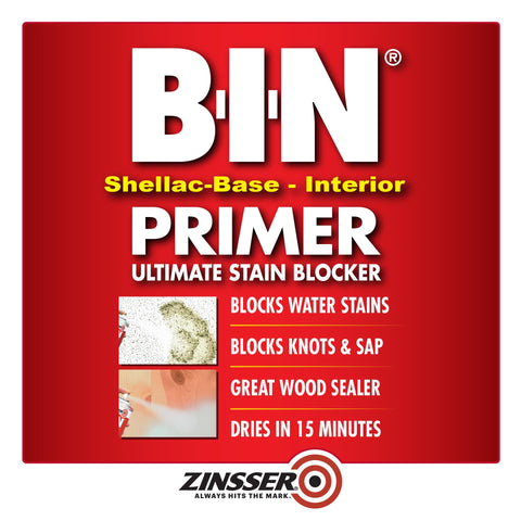 Zinsser B I N seals knots and sap streaks for smoother prep