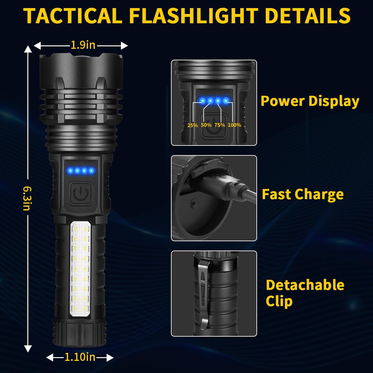 ZioeYiue aluminum-alloy flashlight delivers durable performance in harsh weather.
