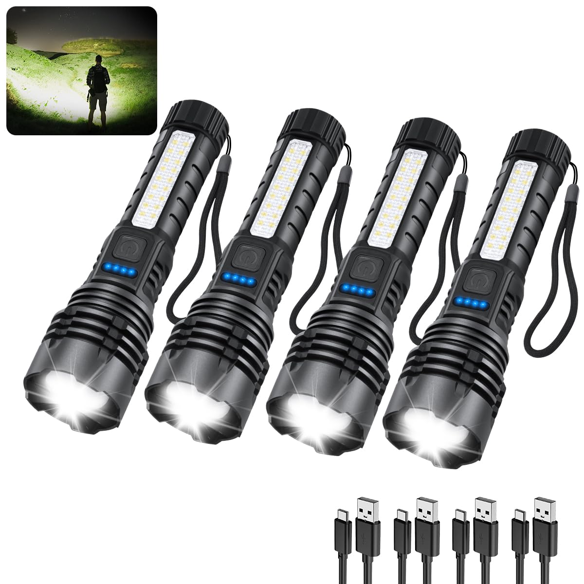 ZioeYiue rechargeable flashlight high-lumens for home and outdoor use.