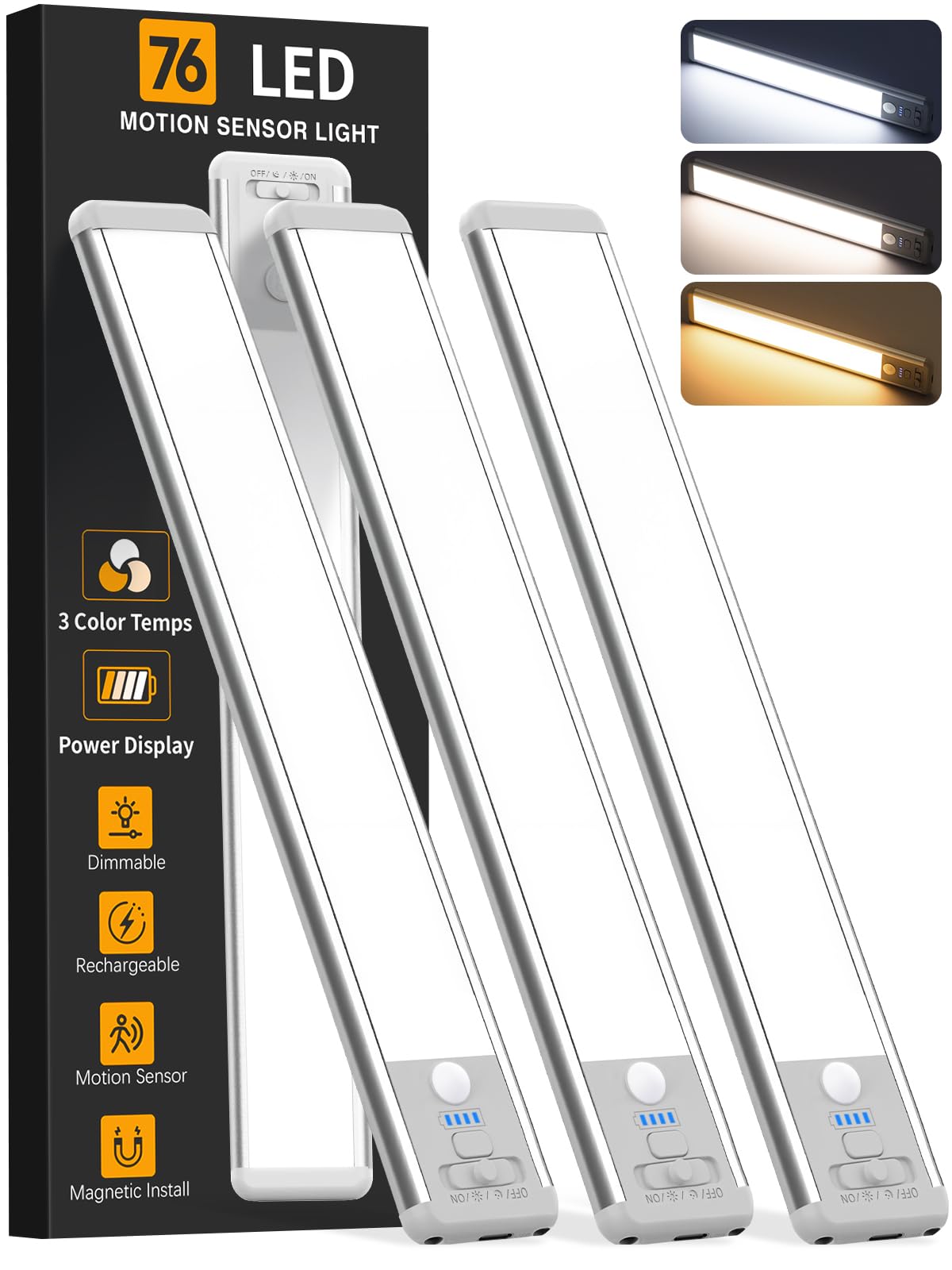 ZioeYiue under-cabinet wireless light 10-inch bar for bright kitchen task lighting.