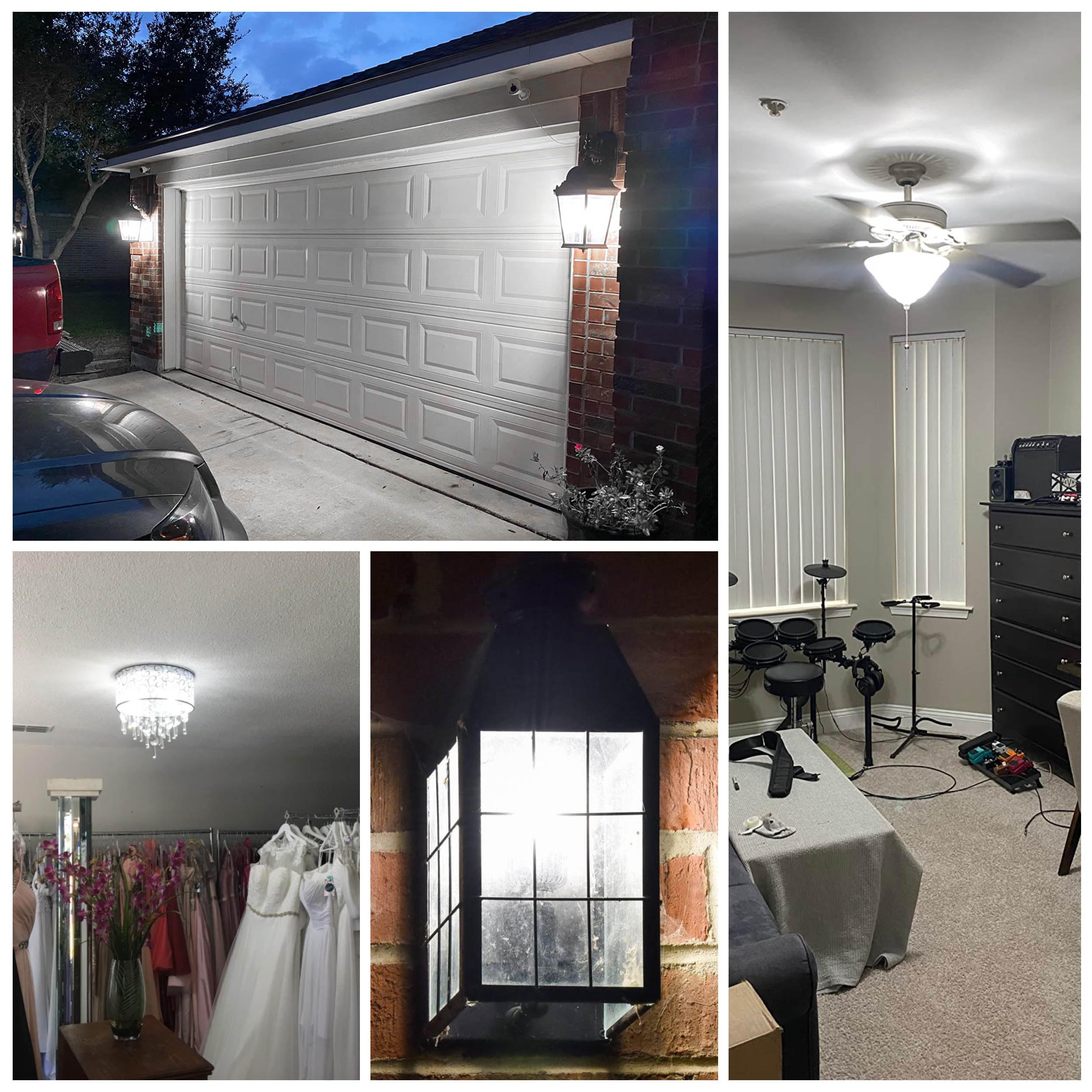 Ziomitus E12 LED bulbs in ceiling fan setting with flicker-free performance.
