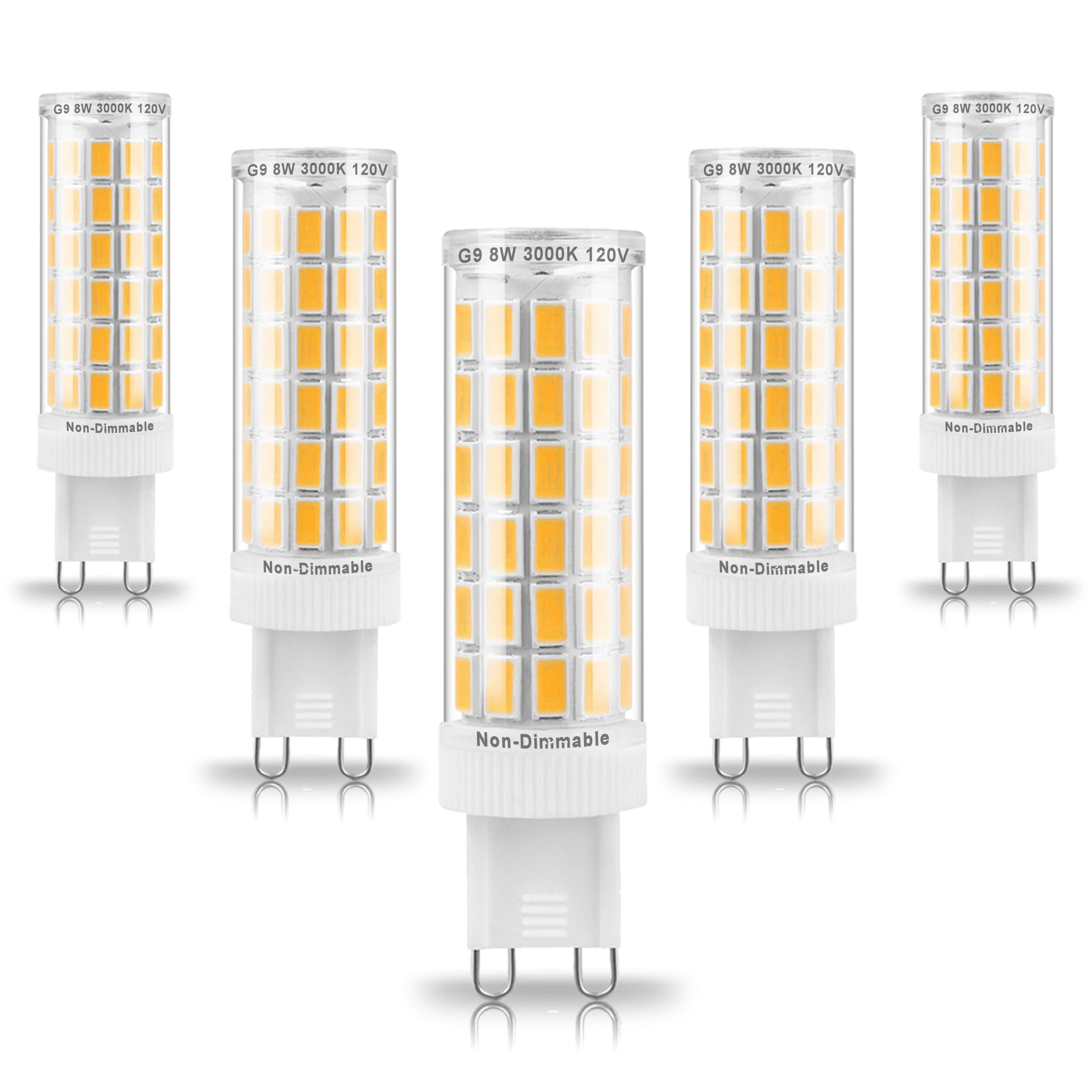 Ziomitus G9 LED bulbs 5-pack for chandeliers delivering bright, energy saving light