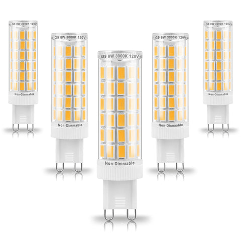 Ziomitus G9 LED bulbs 5-pack for chandeliers delivering bright, energy saving light