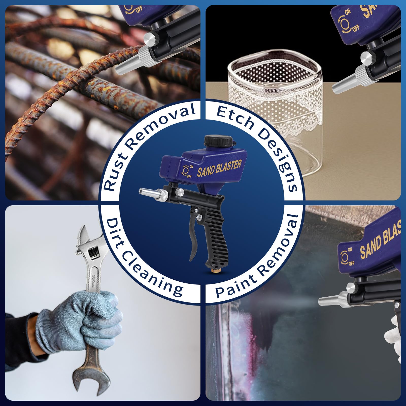Ziopetru sandblaster is compact and portable for on-site use.