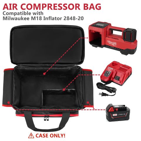 ZIOZERTT air compressor bag waterproof fabric protects gear from rain and splashes.