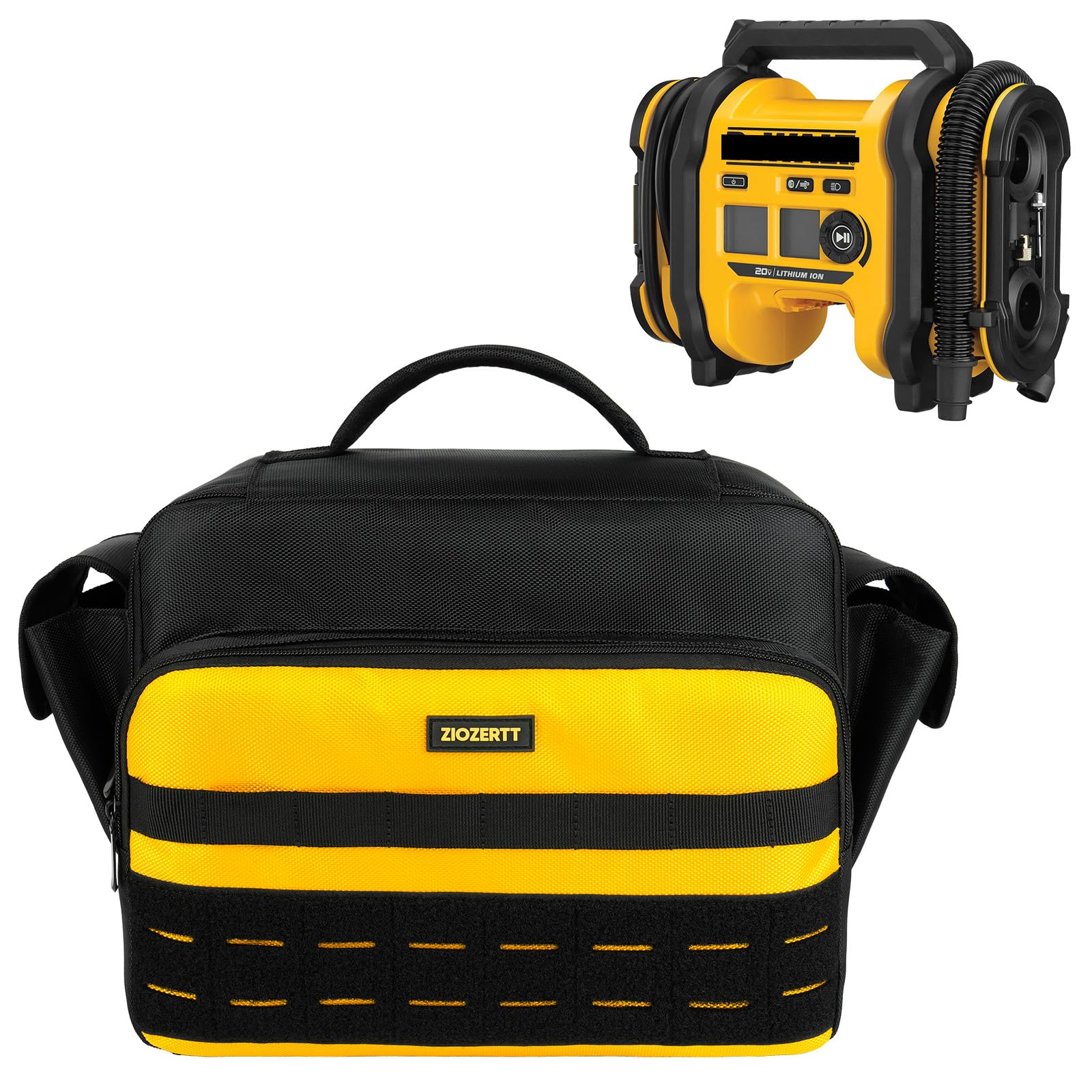 ZIOZERTT air compressor bag for DEWALT DCC020IB with secure fit and transport protection.
