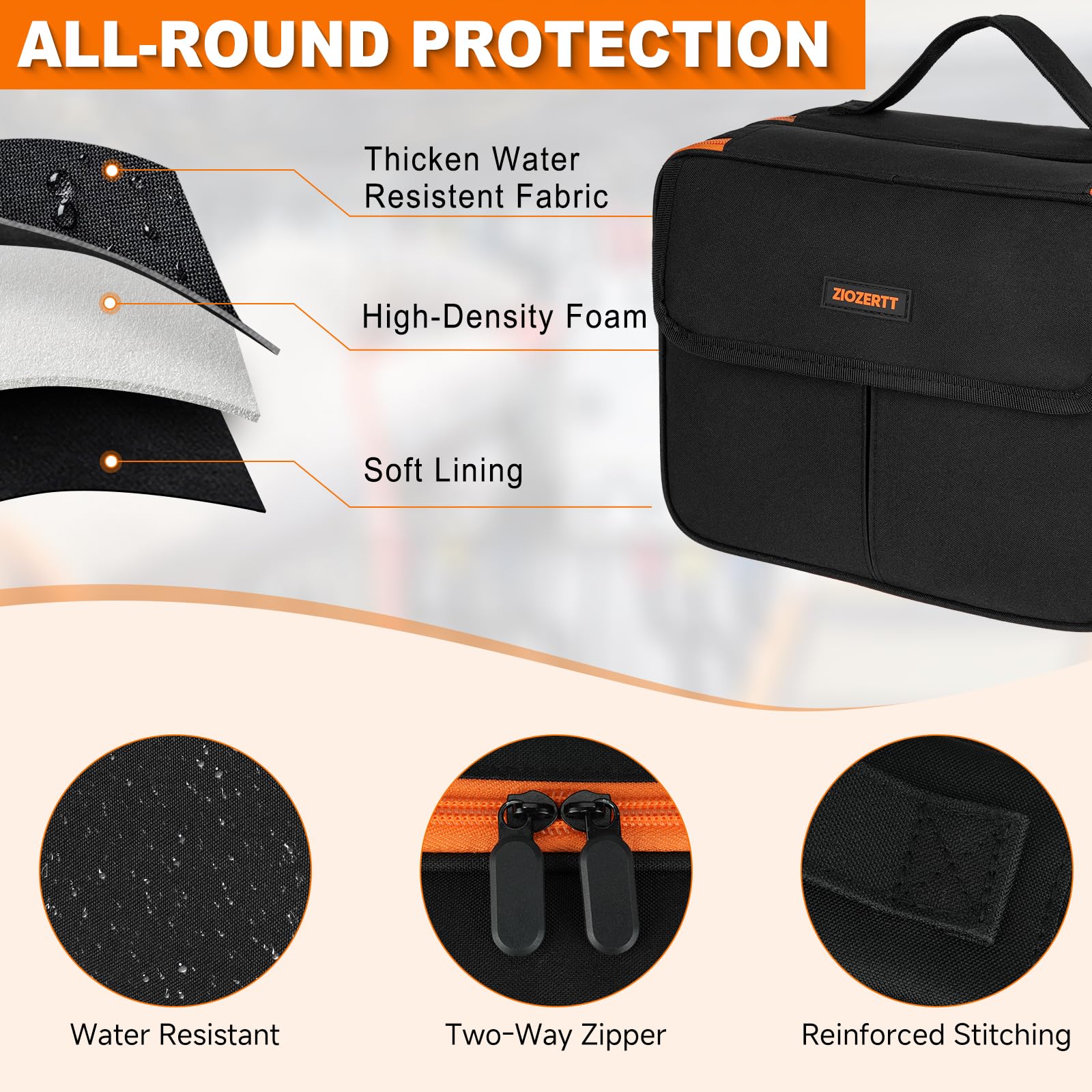 ZIOZERTT case with elastic bands securely holding tools in place.