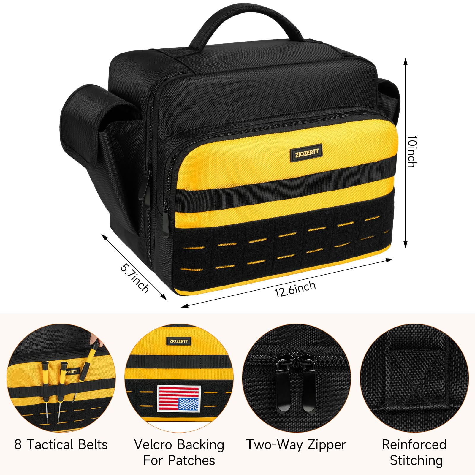 ZIOZERTT front zipper compartment provides extra storage for small items.