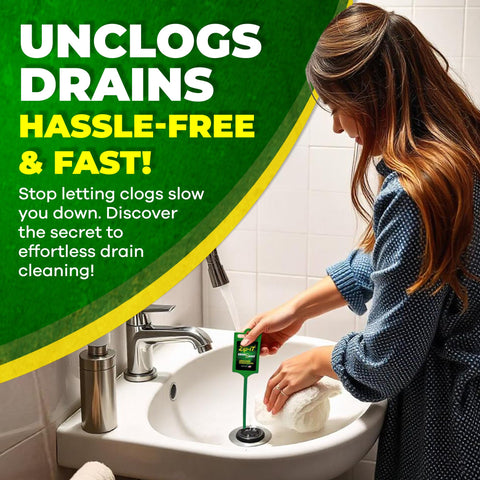 Zip-It in use clears a shower drain by removing hair.