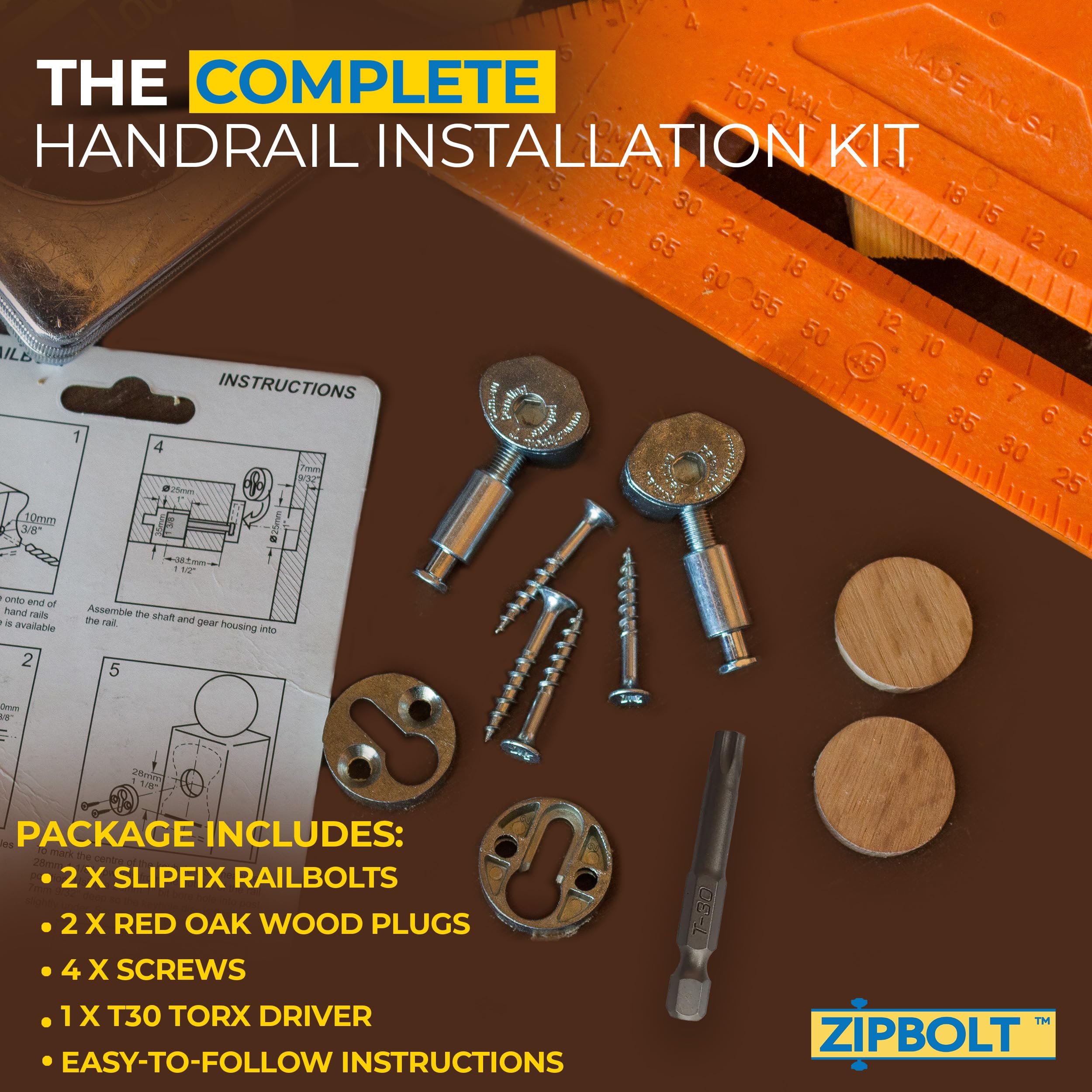 Zipbolt gear housing highlights durable steel construction for long-lasting stair installations.