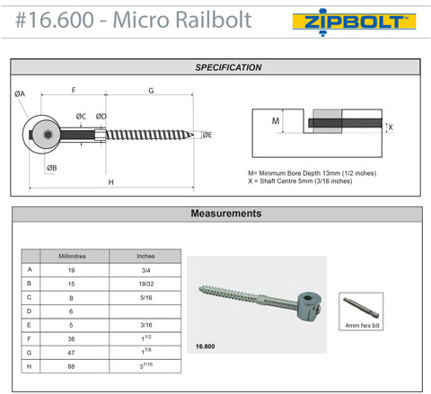 Zipbolt 16.610 UT Micro Railbolt complete kit supports residential and commercial installs