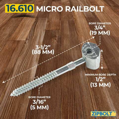 Zipbolt 16.610 UT Micro Railbolt packaging includes bolts and Torx bit