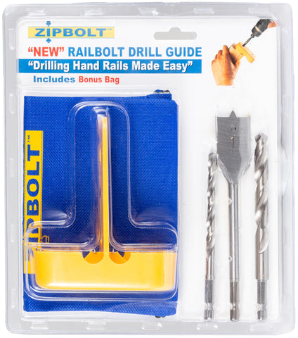 Zipbolt Railbolt Drill Guide front view demonstrating precise alignment for clean holes.