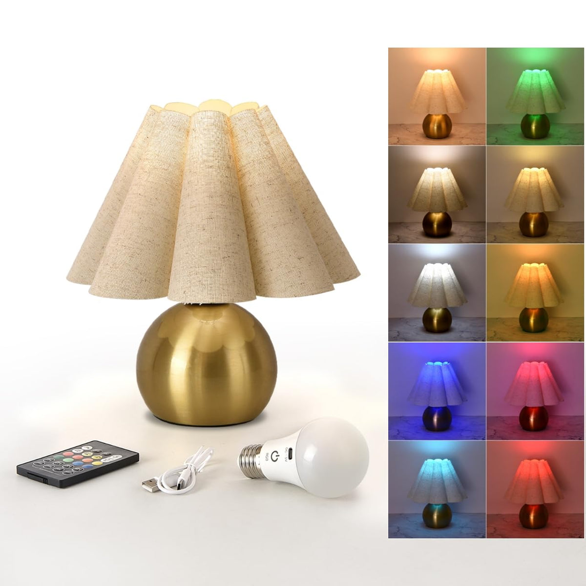 Ziqqeelam cordless small table lamp base close-up highlighting compact design for small spaces.