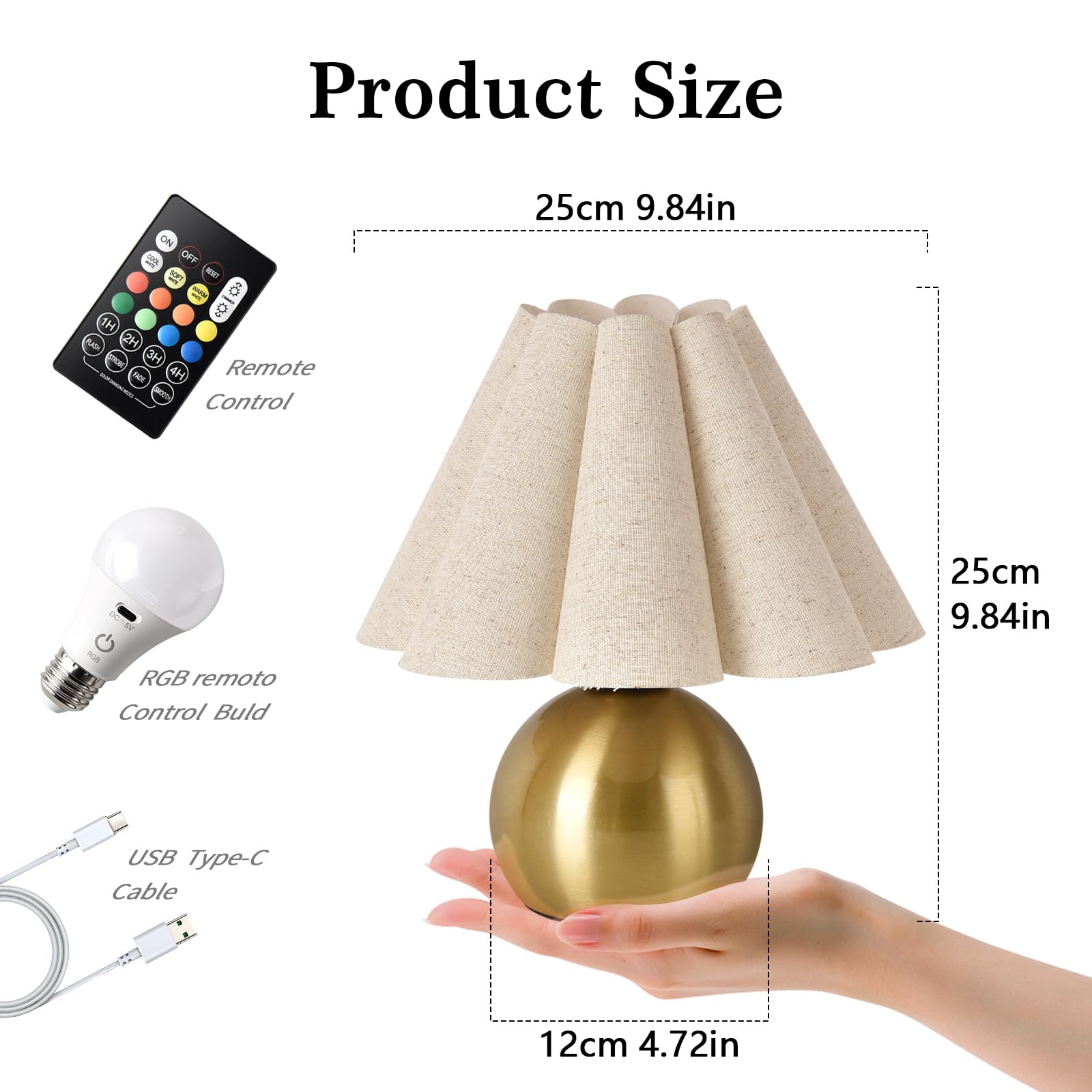 Ziqqeelam cordless small table lamp with matte brass base complements modern desks and nightstands.