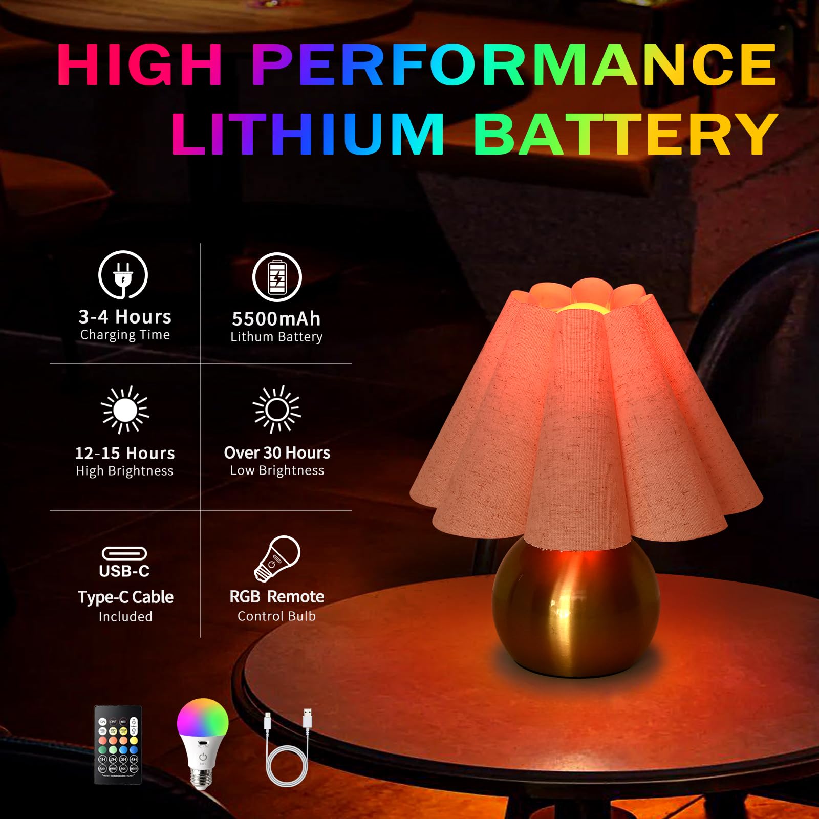 Ziqqeelam remote-controlled lamp for easy dimming from across the room.