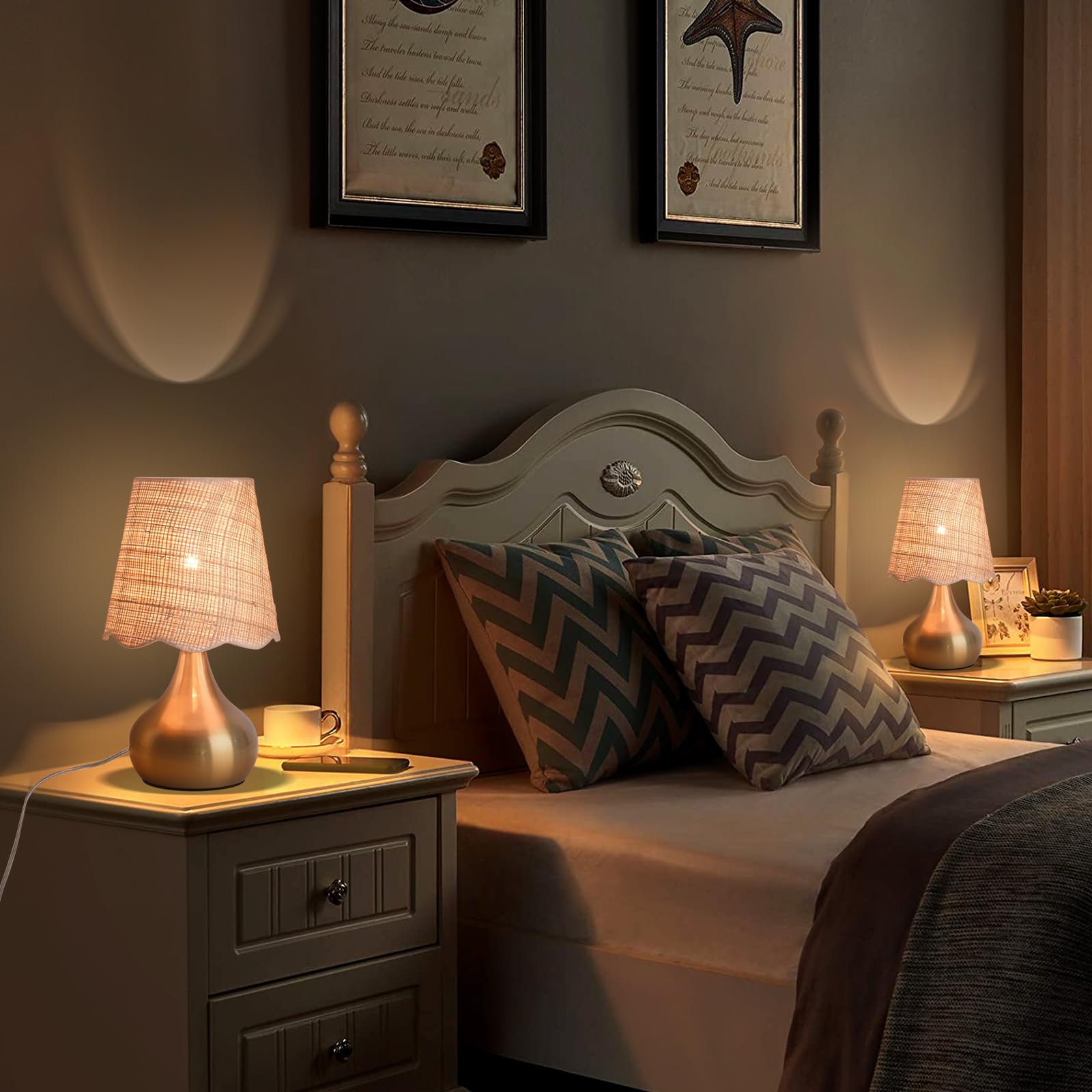 Ziqqeelam bedside lamp fits desks, shelves, or nightstands