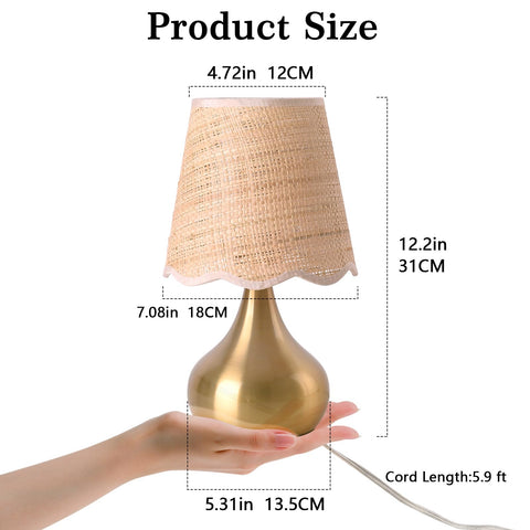 Ziqqeelam gold lamp on table showing compact space efficiency