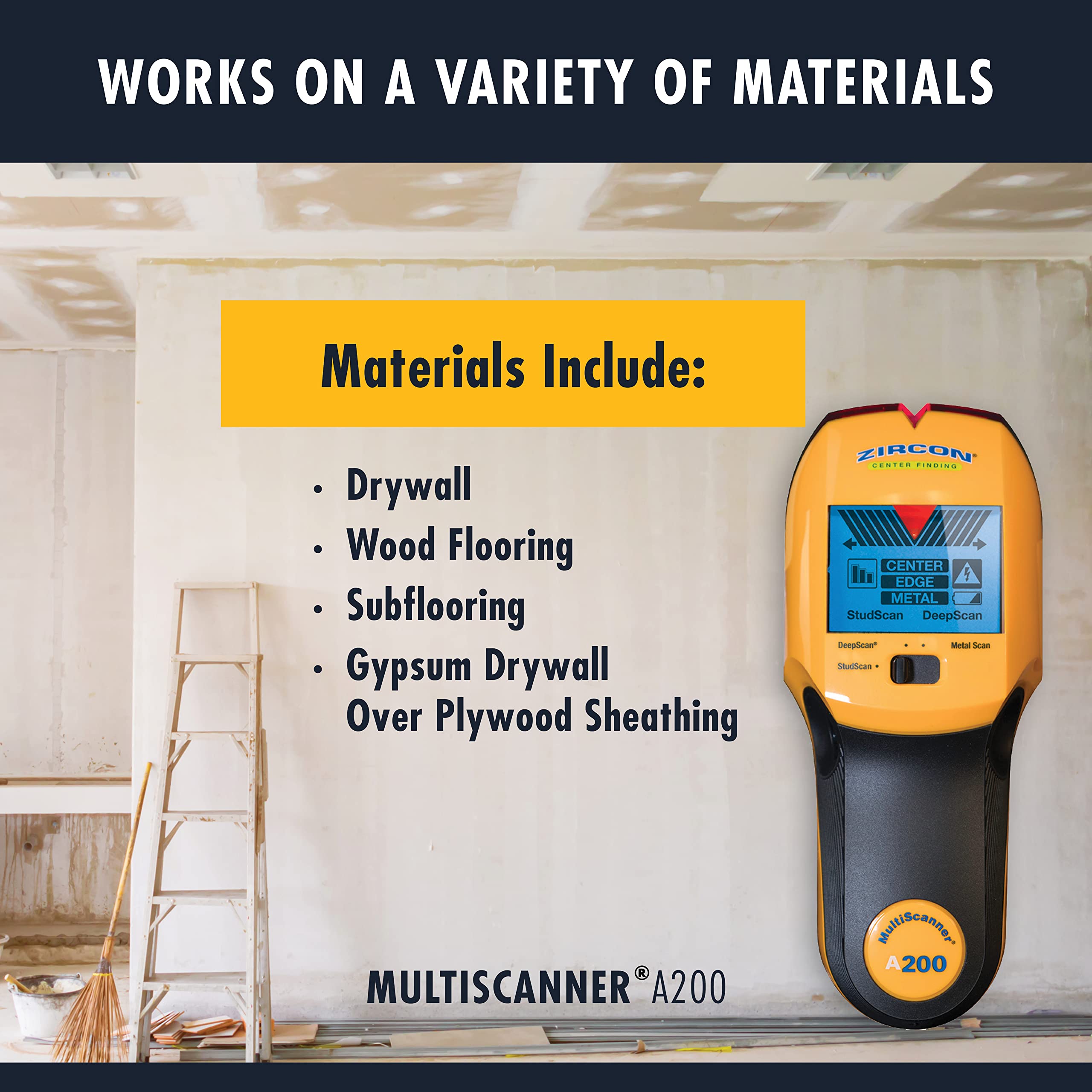 Zircon MultiScanner A200 DeepScan mode reveals deeper supports behind walls