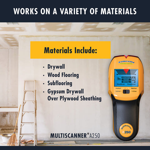 Zircon MultiScanner A250 Metal Scan detects hidden metal objects safely.