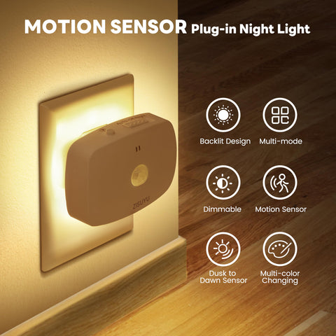 ZISUYU motion-sensor night light activates on approach, guiding stairs and corridors.