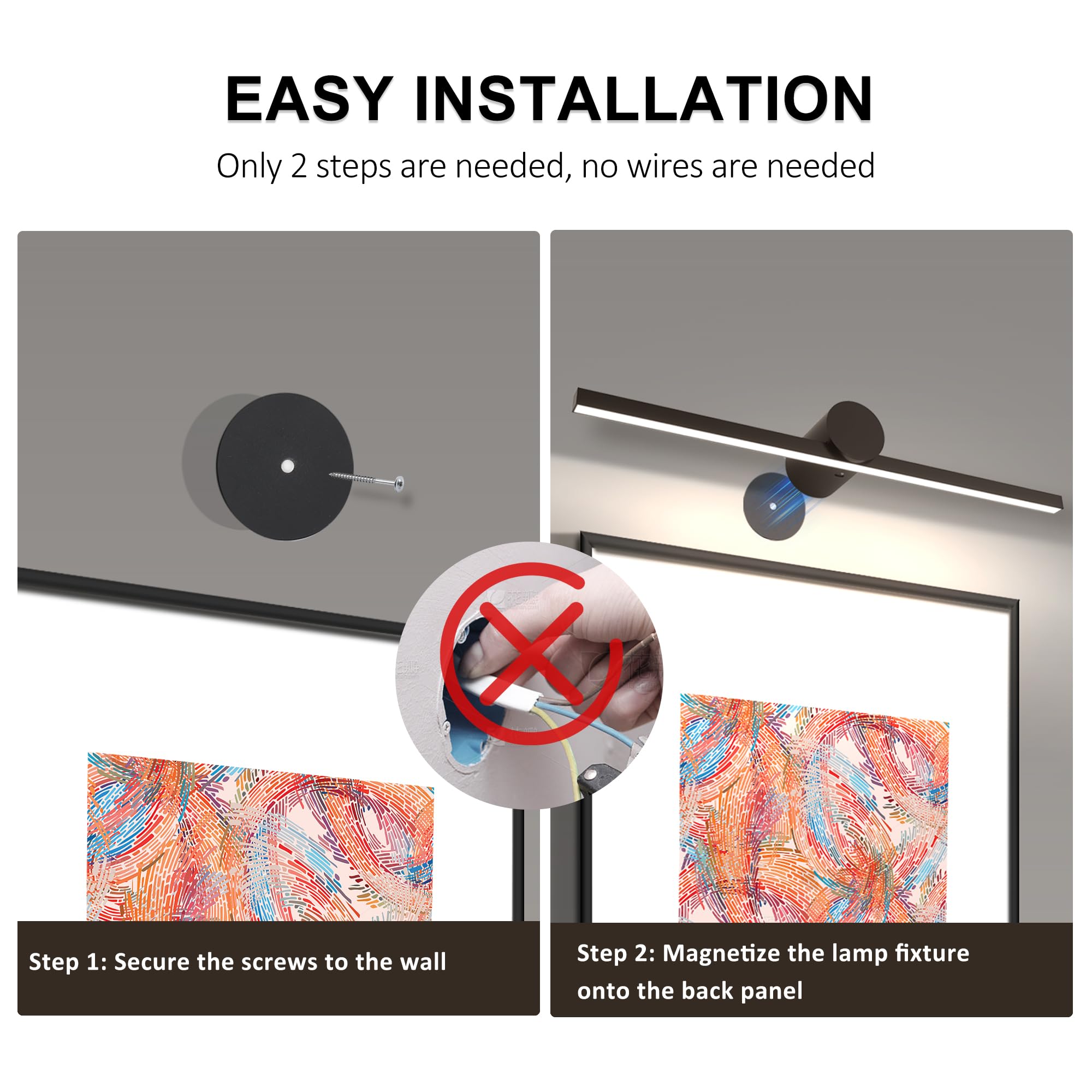 ZitoStory black art light mounted on wall for gallery-ready glow
