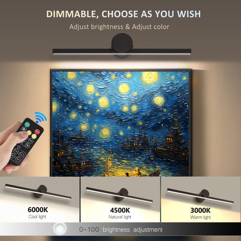 ZitoStory rechargeable gallery light 15-35 inch for vivid wall displays