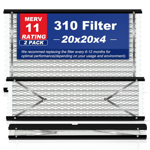 Ziuwery 2-pack 310 replacement filter for Aprilaire, fits 20x20x4, improves airflow.