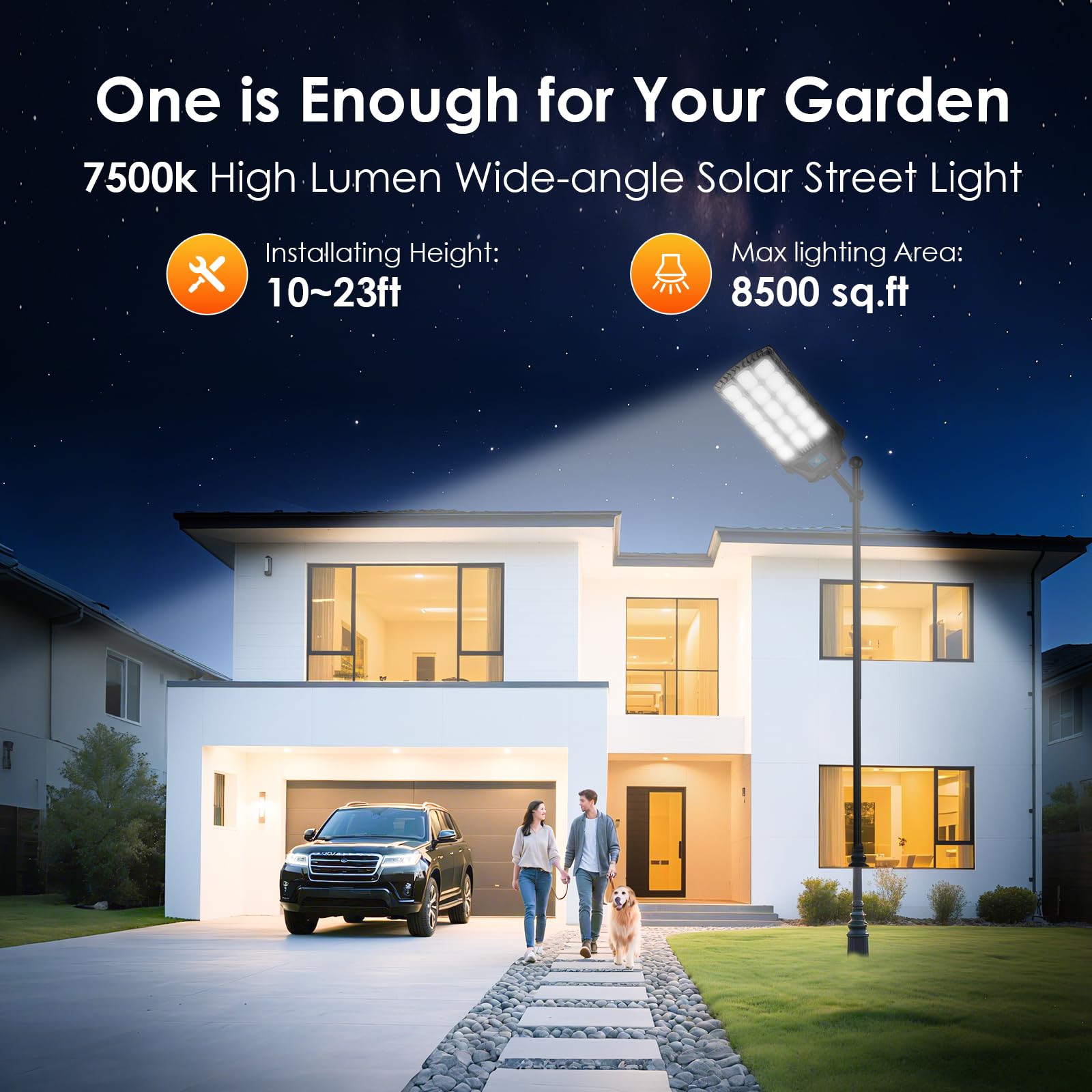 ZIZIWIN solar flood light close-up beam highlights bright, energy-efficient LEDs.